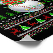 Womens Baseball Snowman Ugly Christmas Sweaters Sr ポスター (角)