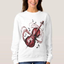 Women's basic abstract violin sweatshirt スウェットシャツ