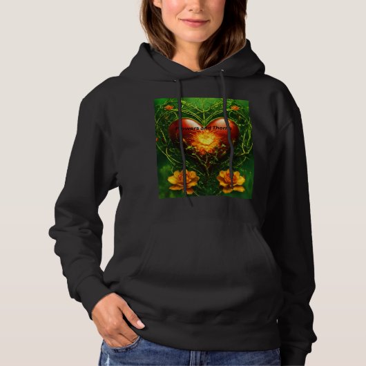 Women's Basic Hooded Sweatshirt - Fieryハート パーカ (正面)
