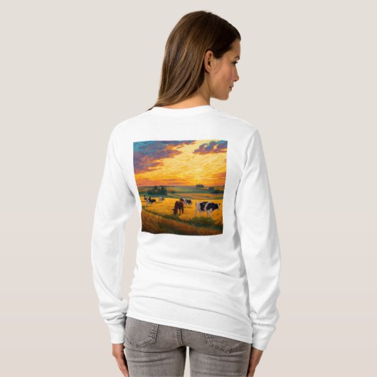 Women's Basic Long Sleeve T-Shirt Tシャツ (裏面フル)