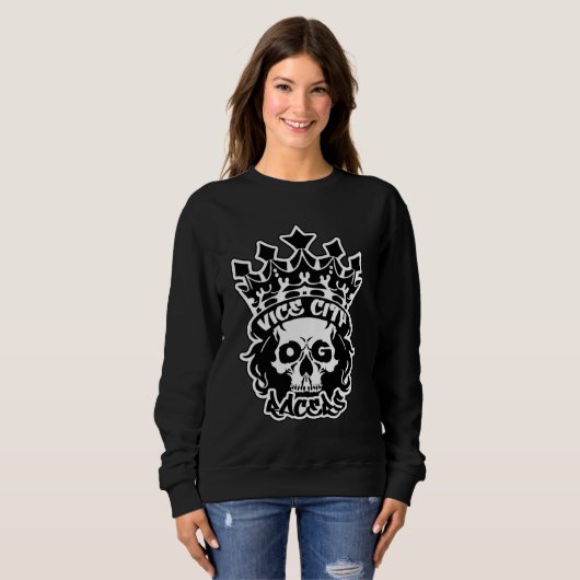 Women's Basic Sweatshirt w/ King Skull Logo スウェットシャツ (正面フル)
