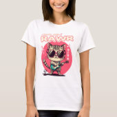 Women's Basic T-Shirt Rock & Rawr Cat Tシャツ (正面)