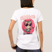 Women's Basic T-Shirt Rock & Rawr Cat Tシャツ (裏面)