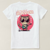 Women's Basic T-Shirt Rock & Rawr Cat Tシャツ (デザイン裏面)