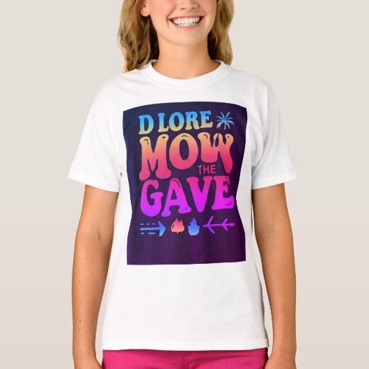 「Women's Basic T-Shirt with 'DLORE MOW the'与え S Tシャツ (正面)