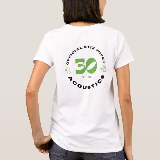 WOMENS Basic Tee:オフィシャルスティックスWIFEY +30th back Tシャツ (裏面)