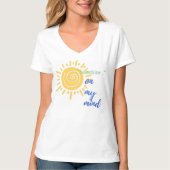 Women's Basic V-Neck T-Shirt Sunshine On My Mind Tシャツ (正面)