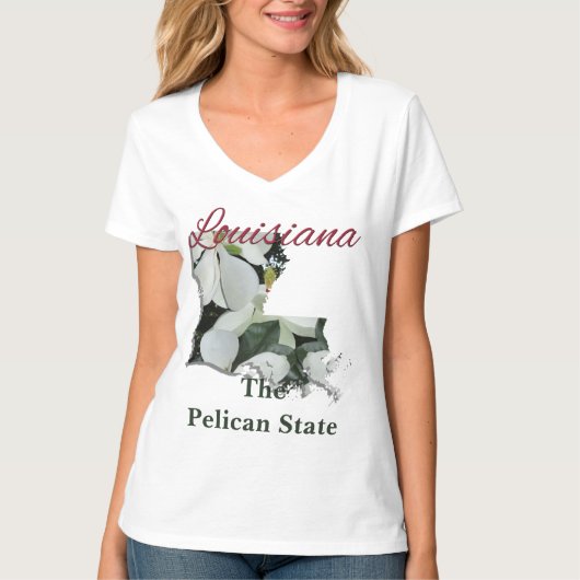 Women's Basic Vee-Tee - LOUISIANA Tシャツ (正面)