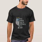 Womens Be A Light Happy Hanukkah V Neck  Tシャツ (正面)