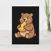 Womens Bear Eating Cheese カード (正面)