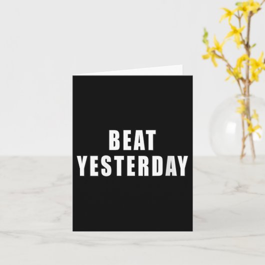 Womens Beat Yesterday Motivational Quotes V-neck  カード (黄色い花)