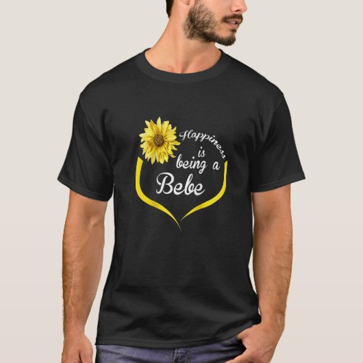 Womens Bebe Happiness Is Being A Bebe Raglan Tシャツ (正面)
