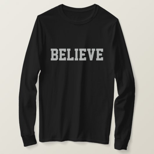 Women's Believe Christian Black T-Shirt Tシャツ (デザイン正面)