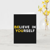 Womens Believe In Yourself Motivation Quote V-neck カード (黄色い花)