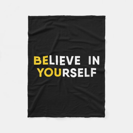 Womens Believe In Yourself Motivation Quote V-neck フリースブランケット (正面)