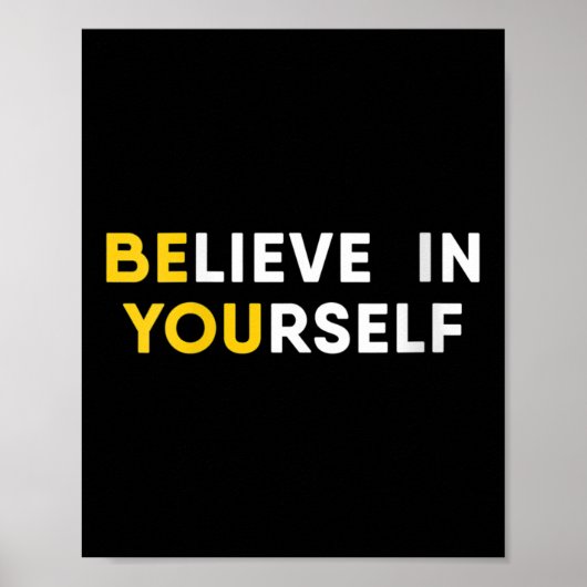 Womens Believe In Yourself Motivation Quote V-neck ポスター (正面)