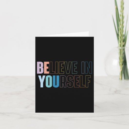Womens Believe In Yourself Motivational Quote Insr カード (正面)