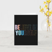 Womens Believe In Yourself Motivational Quote Insr カード (黄色い花)