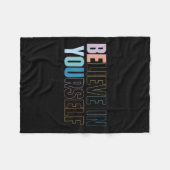 Womens Believe In Yourself Motivational Quote Insr フリースブランケット (正面(横))