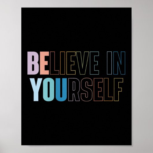 Womens Believe In Yourself Motivational Quote Insr ポスター (正面)