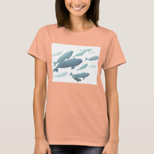 Women's Beluga Whale T-Shirt オーガニックWhale Shele Shi Tシャツ