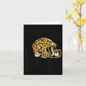 Women's Bend &amp; Snap Leopard Print Helmet Footb カード (黄色い花)
