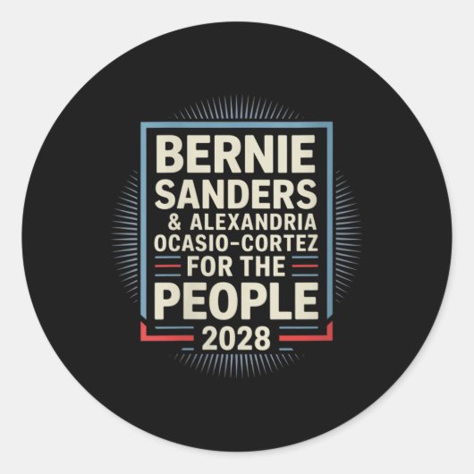 Womens Bernie SandersとAoc 2028大統領C ラウンドシール (正面)