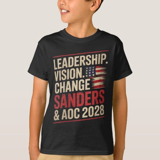 Womens Bernie SandersとAoc 2028大統領C Tシャツ (正面)
