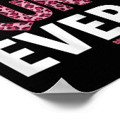 Womens Best Aunt Ever Pink Ribbon Leopard Breast C ポスター (角)