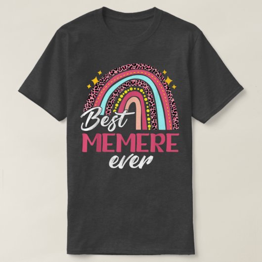 Womens Best Memere Ever Leopard Rainbow Funny Moth Tシャツ (デザイン正面)