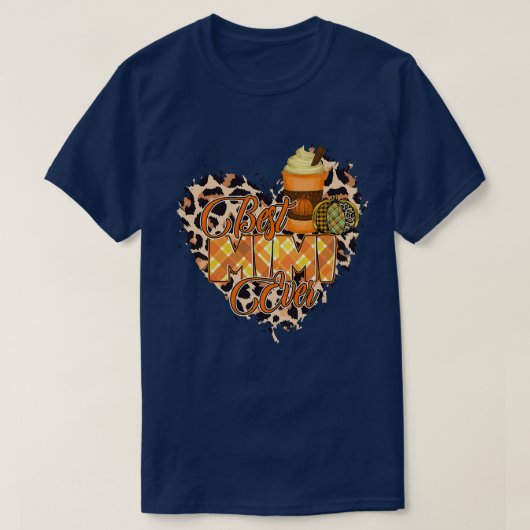 Womens Best Mimi ever shirt, autumn heart Mimi Tシャツ (デザイン正面)