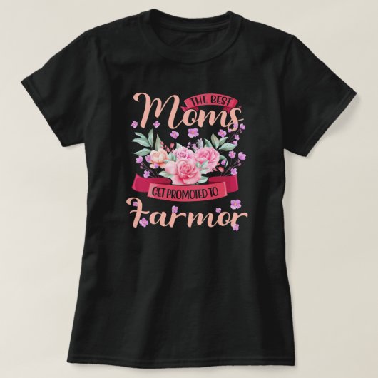 Womens Best Moms Promoted Farmor Grandma Mothers Tシャツ (デザイン正面)