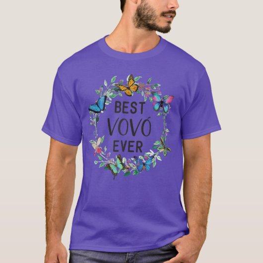 Womens Best VoVo Ever Butterfly Floral Personalize Tシャツ (正面)
