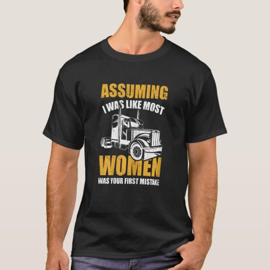 Womens Big Semi Truck Trucking Trucker Tシャツ (正面)