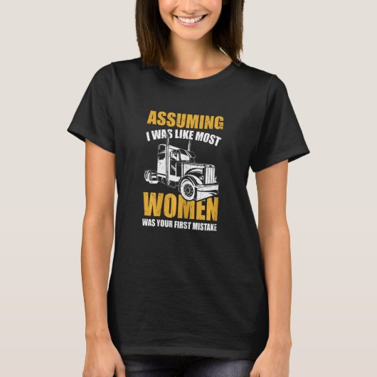 Womens Big Semi Truck   Trucking Trucker Tシャツ (正面)