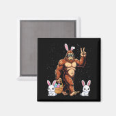 Women's bigfoot easter day rabbit funny easter マグネット (正面/裏面)