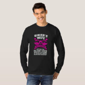 Womens Biker's Wife Yes  He Is A Cool Motorcycle M Tシャツ (正面フル)
