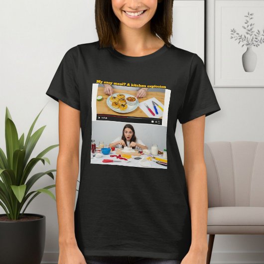 Women's Black Cooking: Reality vs. Expectation  Tシャツ