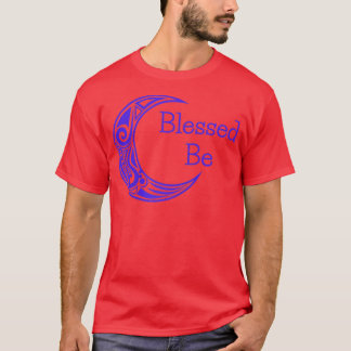 Womens Blessed Be Witch and Wiccan Moon  Tシャツ