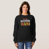 Womens blessed mama mother スウェットシャツ (正面フル)