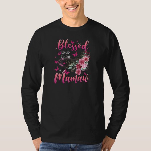 Womens Blessed To Be Called Mamaw Cute Girls Women Tシャツ (正面)