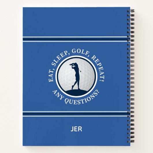 Women's Blue Golf Log Game Day Progress For Her ノートブック (裏面)