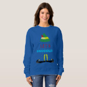 Women's Blue Sweatshirtを小妖精や小人で寄り添おう スウェットシャツ (正面フル)