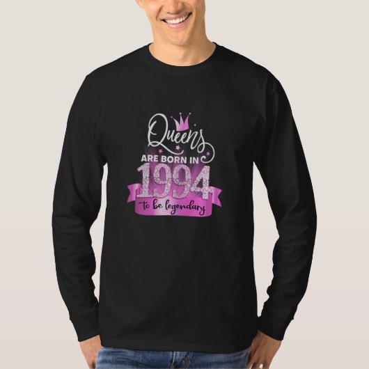 Womens Born In 1994 I Elegant Pink Black Party Out Tシャツ (正面)