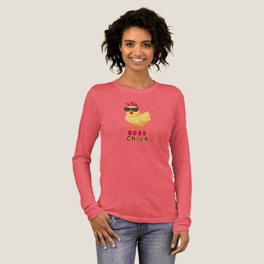 Women's Boss Chick Long-sleeved Tshirt トライブレンドTシャツ (正面全体)