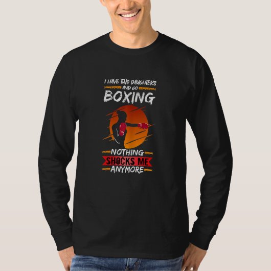 Womens Boxer Fighter Gym I Have Two Daughters And Tシャツ (正面)