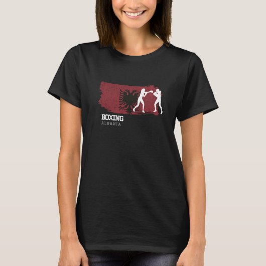 Womens Boxing Albania Combat Sports Fighter Boxing Tシャツ (正面)
