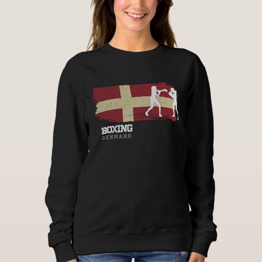 Womens Boxing Denmark Combat Sports Fighter Boxing スウェットシャツ (正面)