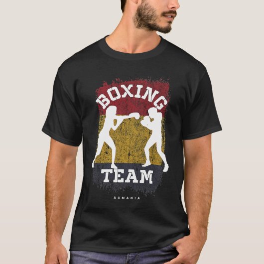 Womens Boxing Romania Combat Sports Fighter Boxing Tシャツ (正面)