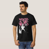 Womens Boyz N The Hood Mineral Wash Top in Black/P Tシャツ (正面フル)